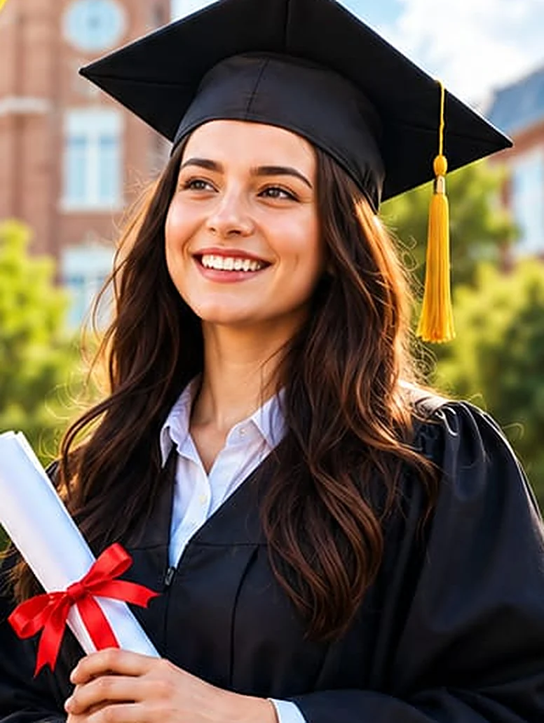 Graduate with her degree