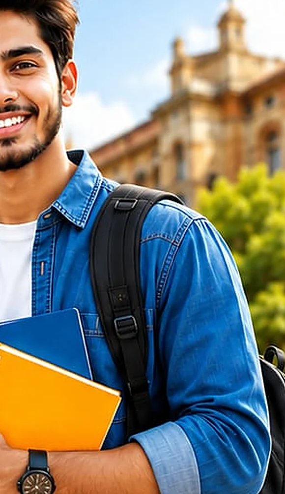 College student with books